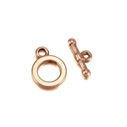 Stainless Steel OT Clasps, Rose Gold, 3 Sets 