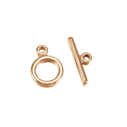 Stainless Steel OT Clasps, Rose Gold, 3 Sets 