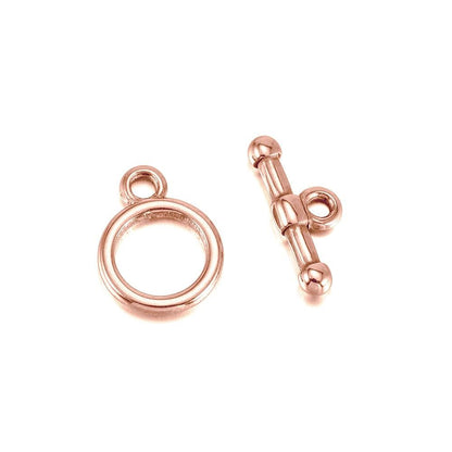 Stainless Steel OT Clasps, Rose Gold, 3 Sets 