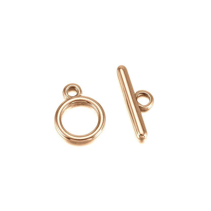 Stainless Steel OT Clasps, Rose Gold, 3 Sets 