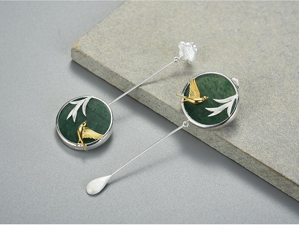 Swallow and Willow in Spring Wind Earring 