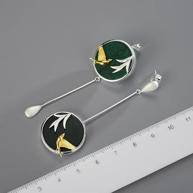 Swallow and Willow in Spring Wind Earring 
