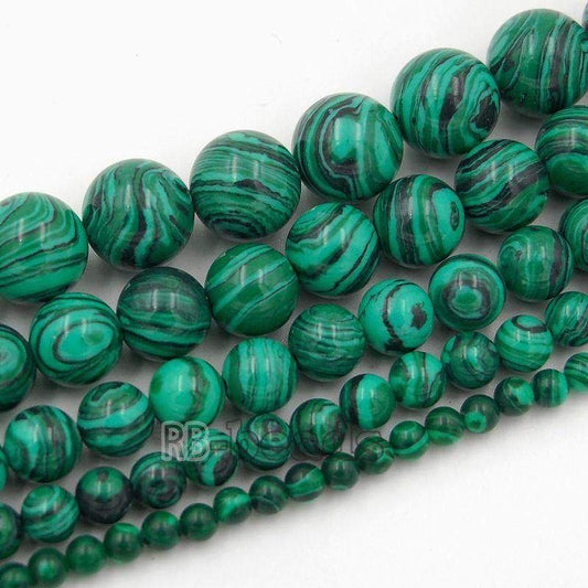 Synthetic Malachite Beads, loose Jewelry Round Gemstone, 4m-12mm, 15.5'' strand 