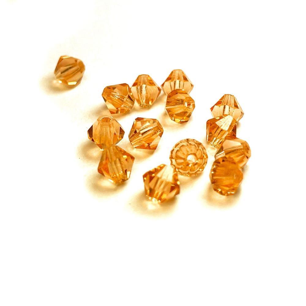 Topaz Crystal Faceted Bicone beads, 3mm 4mm 5mm Acrylic Faceted Bicone beads, 100pcs,  for jewerly making and beading 