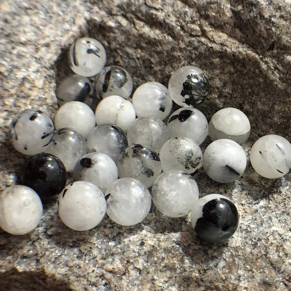 Tourmaline Quartz beads, Wholesale Gemstone Beads, Round Natural Stone Jewelry Beads, 4mm 6mm 8mm 10mm 12mm 5-200pcs 