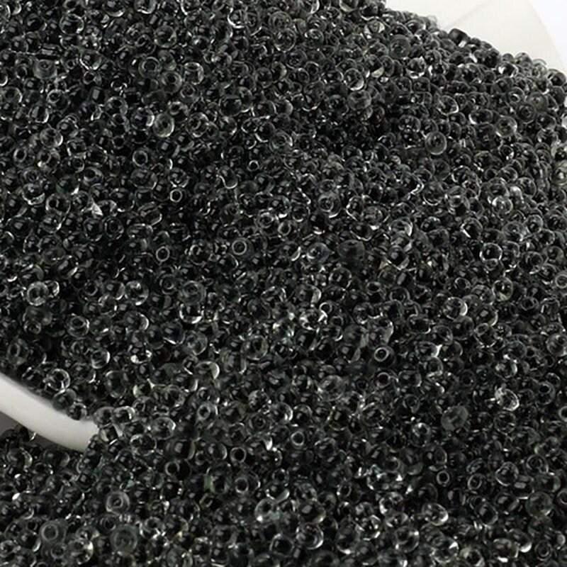 Transparent Black Lined Miyuki Delica Seed Beads, 2mm small Austria glass round, Clear beads, 1000pcs 