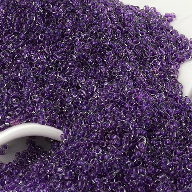 Transparent Purple Lined, toho japanese seed beads, 2mm 12/0  Miyuki Delica Transparen small glass beads, Austria round beads, Clear 