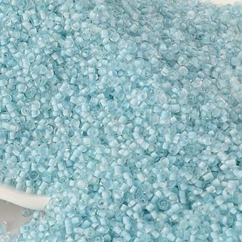 Transparent Seed Beads light blue Lined Tiny Miyuki Delica seed beads, 2mm 12/0  japanese preciosa rocaille beads round small glass, 1000pcs 