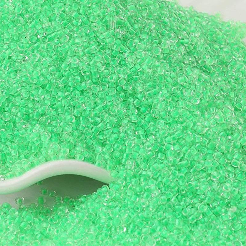 Transparent Seed Beads light green Lined, japanese seed 2mm 12/0  toho Miyuki Delica small glass beads, Austria round beads, Clear, 1000 pcs 