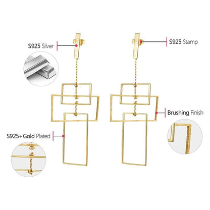 Tri-Rectangular Earring 