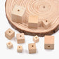 Unfinished Natural tree Cube Wooden Bead Square Loose Beads 12-30mm 30pcs 