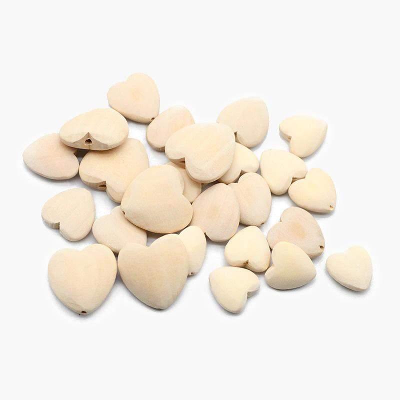 Unfinished Peach heart Wood beads, Ecofriendly Wooden Charm Loose Beads 20/22/30mm 