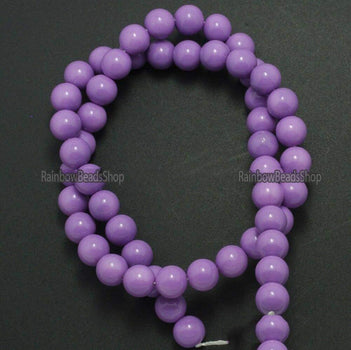 Violet Coated Czech Glass Pearl Smooth Round Beads, 4-16mm 