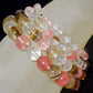 Watermelon quartz gemstone stretch bracelet, 6-12mm