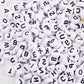 White black ABC Round Letter Beads, 7mm A-Z Multi Mixed Carved  Acrylic Beads, 100pcs 