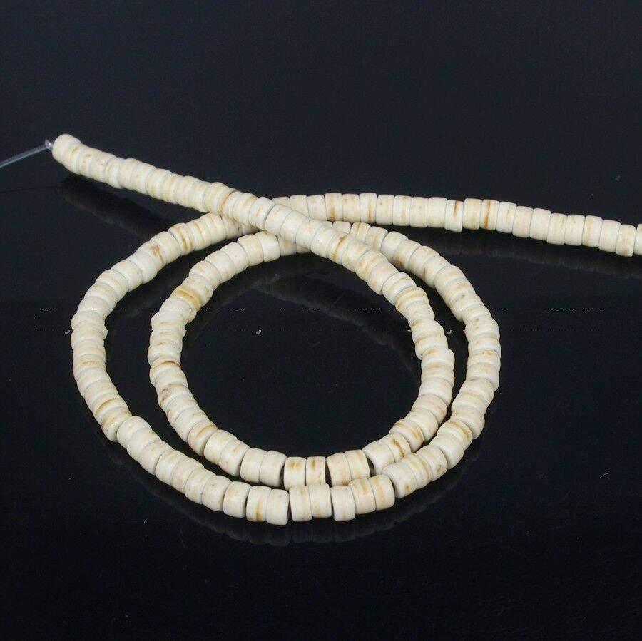 White Howlite Heishi Beads, 3x6 3x8 3x6 3x8 3x10 3x12mm, 16'' strand 