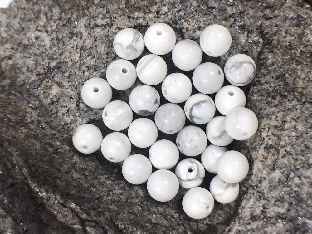 White Turquoise beads, Wholesale Gemstone Beads, Round Natural Stone Jewelry Beads, 4mm 6mm 8mm 10mm 12mm 5-200pcs 