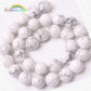 White Turquoise Howlite Beads, Gemstone Round, 2-12mm, 15.5'' strand 