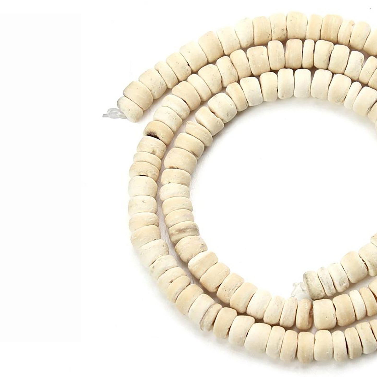 White Howlite Heishi Beads, Multiple Sizes